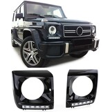 Koplampkappen geschikt voor Mercedes G-klasse W463 1989-2012 - zwart glanzend