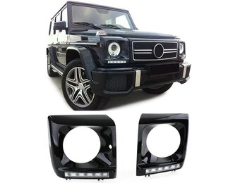Koplampkappen - voor Mercedes G-klasse W463 1989-2012 - zwart glanzend