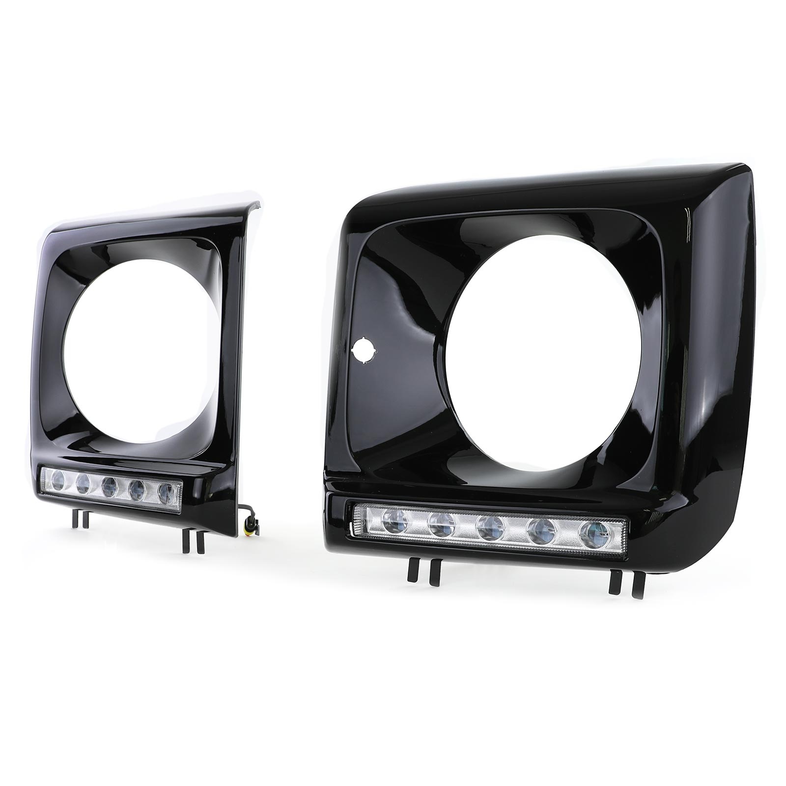 Koplampkappen geschikt voor Mercedes G-klasse W463 1989-2012 - zwart glanzend