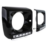 Koplampkappen geschikt voor Mercedes G-klasse W463 1989-2012 - zwart glanzend