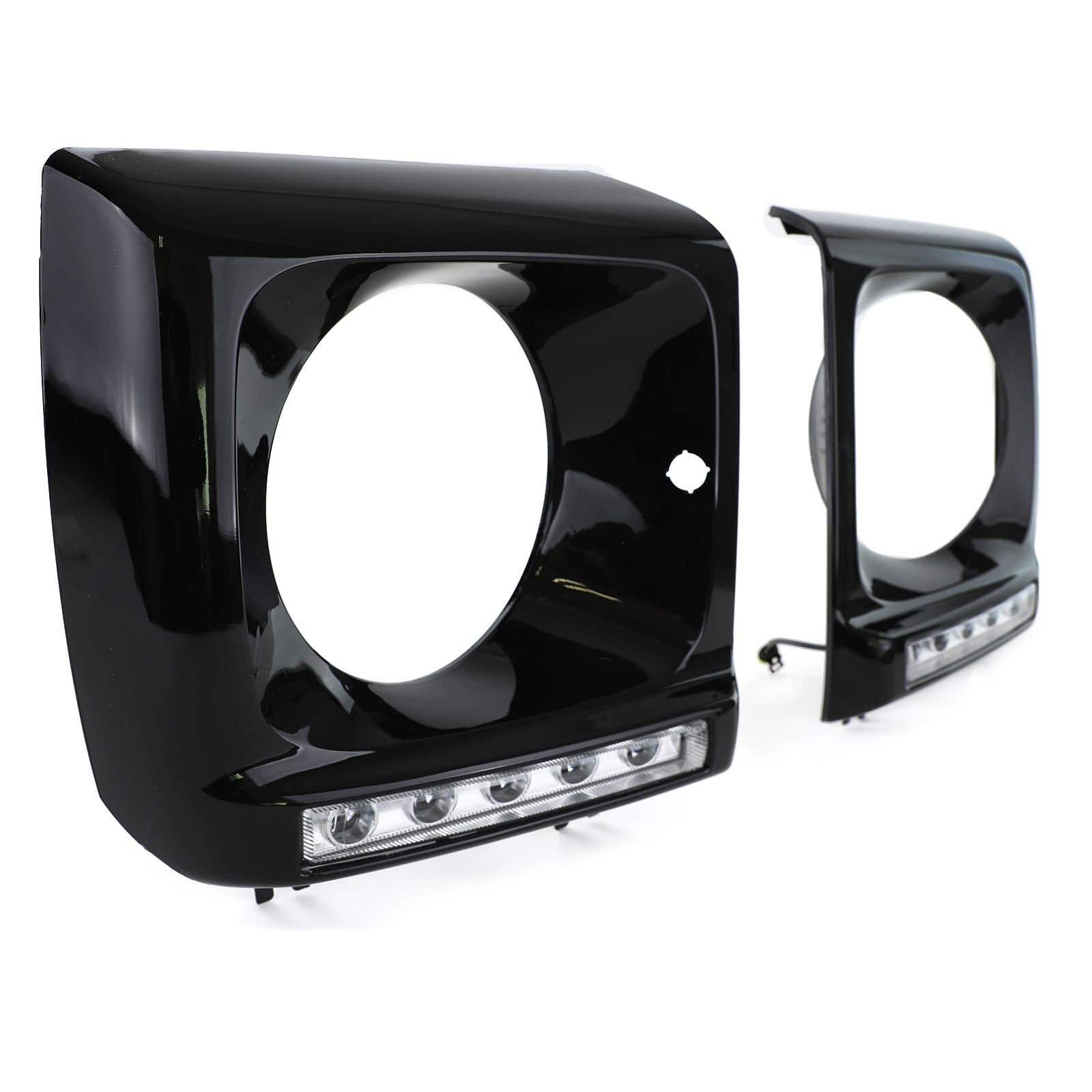 Koplampkappen - voor Mercedes G-klasse W463 1989-2012 - zwart glanzend