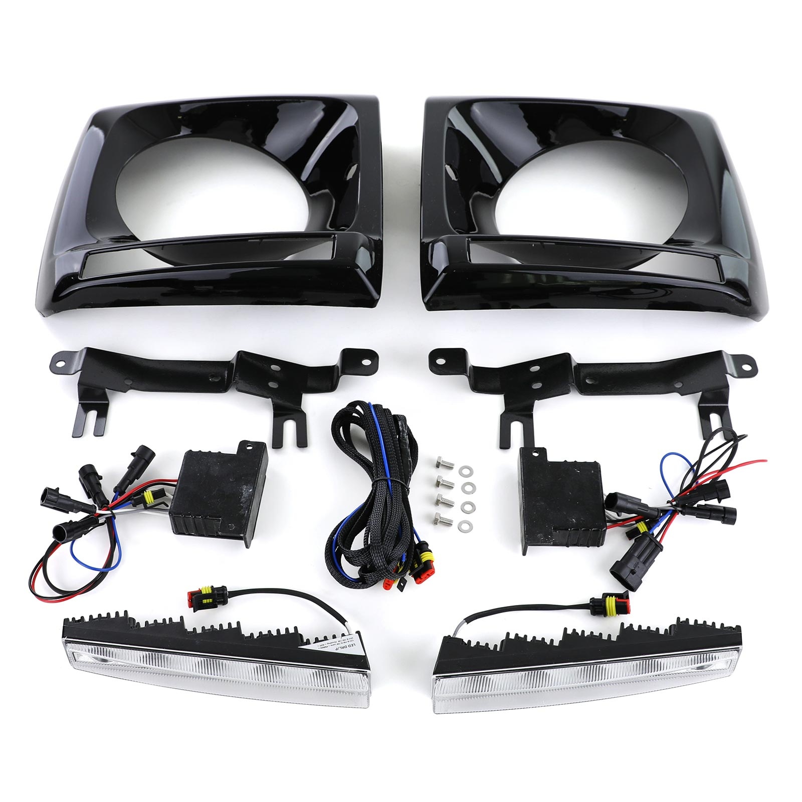 Koplampkappen - voor Mercedes G-klasse W463 1989-2012 - zwart glanzend