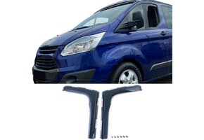 Zijwindschermen - raamspoilers geschikt voor Ford Transit Custom 2012 - zwart smoke