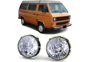Koplampen - voor VW T2 1973-1979 + T3 1979-1992 - chroom