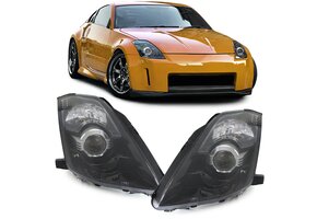 Koplampen geschikt voor Nissan 350Z Z33 Coupé / Roadster 2002-2009 - gerookt zwart