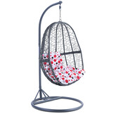 Hangstoel - grijs - 90x117x60cm - met gestipt kussen