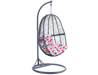 Hangstoel - grijs - 90x117x60cm - met gestipt kussen