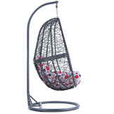 Hangstoel - grijs - 90x117x60cm - met gestipt kussen