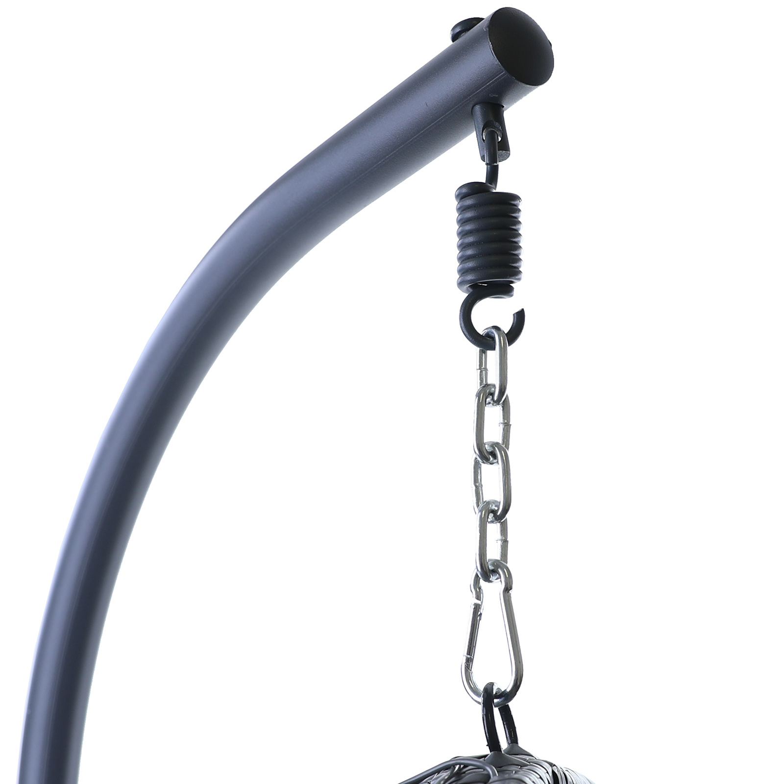Hangstoel - grijs - 90x117x60cm - met gestipt kussen