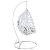 Hangstoel - wit - 106x120x70cm - met gestreept kussen