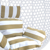 Hangstoel - wit - 106x120x70cm - met gestreept kussen