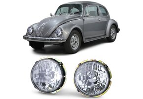 Koplampen geschikt voor VW Kever + Cabrio 1973 - chroom
