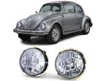 Koplampen - voor VW Kever + Cabrio 1973 - chroom