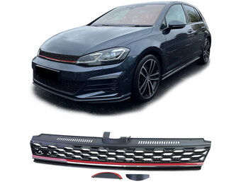 Grill auto - voor VW Golf 7 5G1 / BA5 / Sedan / Variant / Facelift 2012-16 - glanzend zwart
