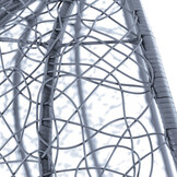 Hangstoel - lichtgrijs - 95x110x65cm - met meerkleurige kussen