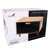 Broodtrommel - bamboe hout - 36x26x23 cm - mat zwart