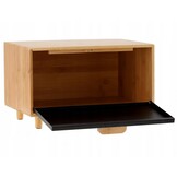 Broodtrommel - bamboe hout - 36x26x23 cm - mat zwart