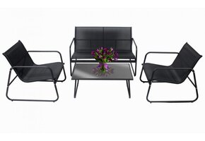 Tuinset - 4 personen - 4 delig - zwart