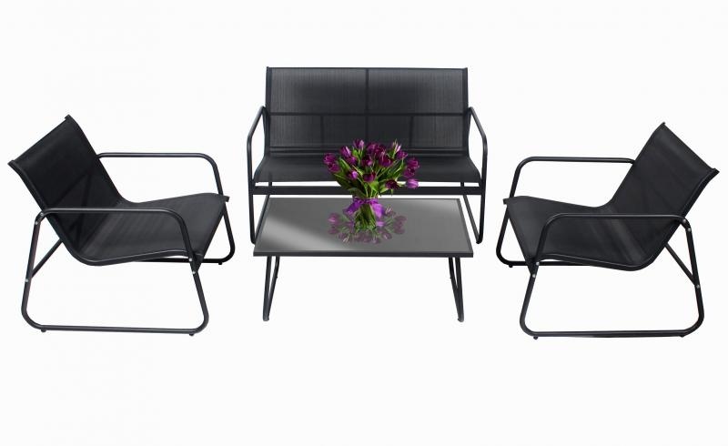 Tuinset - 4 personen - 4 delig - zwart