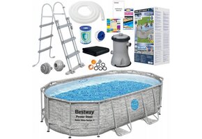 Bestway - opzetzwembad - 488x305x107 cm - complete set met pomp