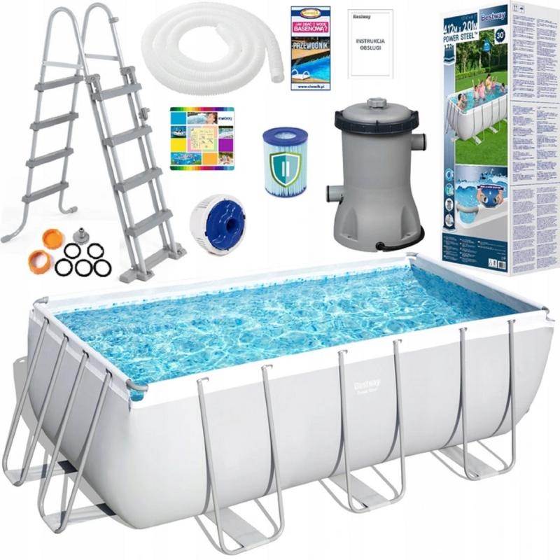 Bestway Power Steel - opzetzwembad - 412x201x122 cm - compleet