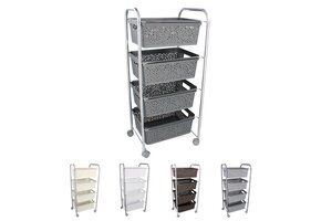 Keukentrolley - met 4 bakken - 45,5x30x86,5 cm - donkergrijs