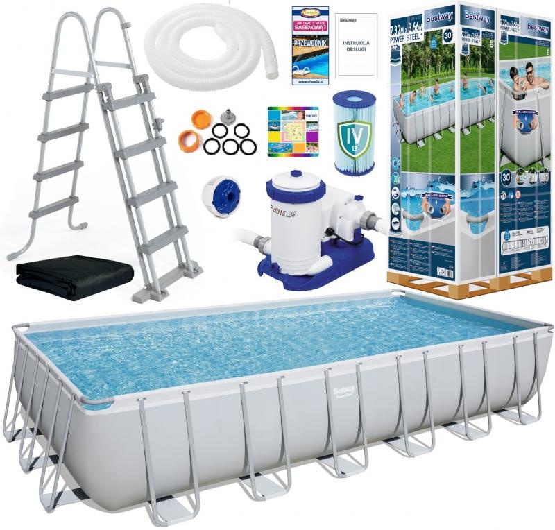 Bestway Power Steel - opzetzwembad - 732x366x132 cm - compleet
