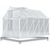 Tuinkas - met 2 dakramen - 310x190x195 cm - wit