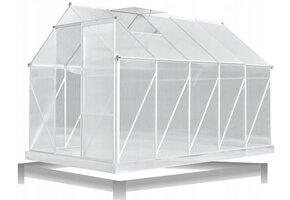 Tuinkas - met 2 dakramen - 310x190x195 cm - wit