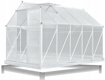 Tuinkas - met 2 dakramen - 310x190x195 cm - wit