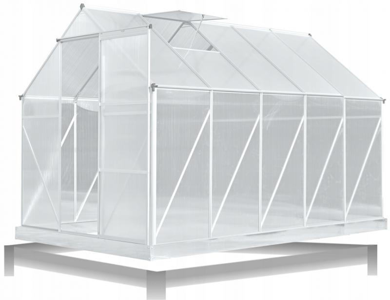 Tuinkas - met 2 dakramen - 310x190x195 cm - wit