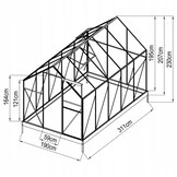 Tuinkas - met 2 dakramen - 310x190x195 cm - wit