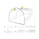 Tunnelkas - met 6 ventilatieramen - 285x192x194 cm - groen