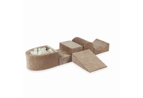 Foam speelset - bruin - ballenbak & 100 ballen parelmoer, goud