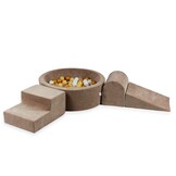 Foam speelset - bruin - ronde ballenbak & 200 goud beige ballen
