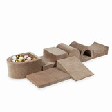 Foam speelset - bruin - ballenbak & 100 goud roze ballen - 7-delig