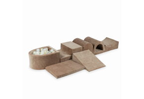 Foam speelset - bruin - ballenbak & 100 lichte ballen - 7-delig