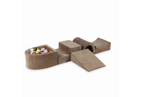 Foam speelset - bruin - ballenbak & 100 ballen roze, beige, goud