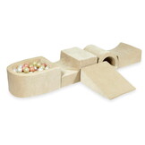 Foam speelset - beige - ballenbak & 100 ballen lichtgoud, rose gold