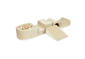 Foam speelset - beige - ballenbak & 100 ballen lichtgoud, rose gold