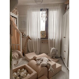 Foam speelset - beige - ballenbak & 100 ballen lichtgoud, roze