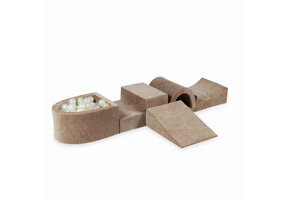 Foam speelset - bruin - ballenbak & 100 ballen wit, goud