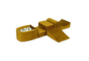 Foam speelset - goud - ballenbak & 100 grijstint ballen - heuvel