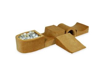 Foam speelset - karamel - ballenbak & 100 lichte ballen - brugje