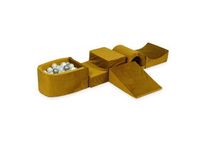 Foam speelset - goud - ballenbak & 100 grijstint ballen - brug