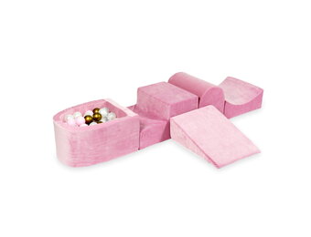 Foam speelset - beige - ballenbak & 100 ballen donkergoud, rose gold