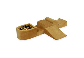 Foam speelset - karamel - ballenbak & 100 donkere ballen - heuvel