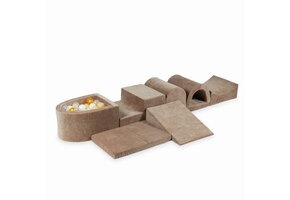 Foam speelset - bruin - ballenbak & 100 goud beige ballen - 7-delig