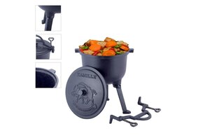 Dutch oven - gietijzeren pan - 20x28 cm - 7L - donkergrijs