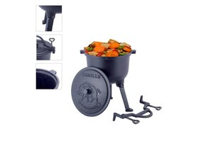 Dutch oven - gietijzeren pan - 15,5x24 cm - 5L - donkergrijs